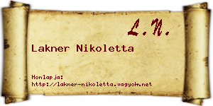 Lakner Nikoletta névjegykártya