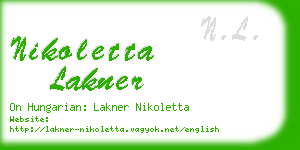 nikoletta lakner business card